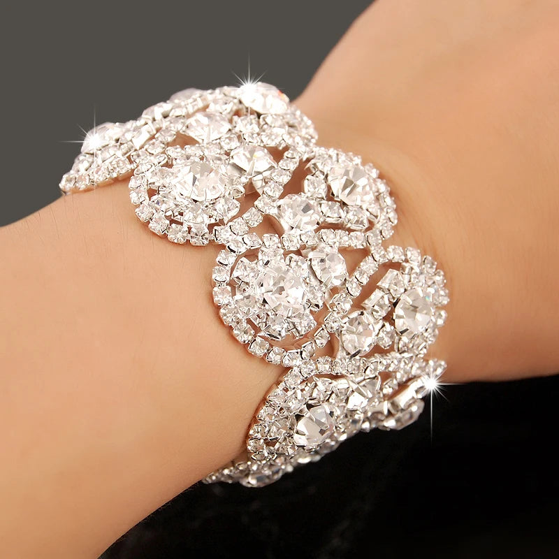 Pulseira Feminina Prata 925 Zircônia AAAAA Luxo - Charm Cristal Casamento Noivado