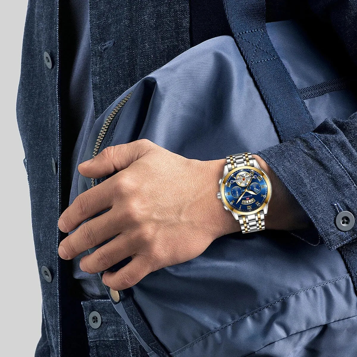 Relógio Masculino Esportivo Luxo Aço Inox Luminoso à Prova D'água 3ATM - Estilo Outdoor Título: Relógio Masculino Esportivo Luxo Aço Inox Luminoso à Prova D'água 3ATM - Estilo Outdoor