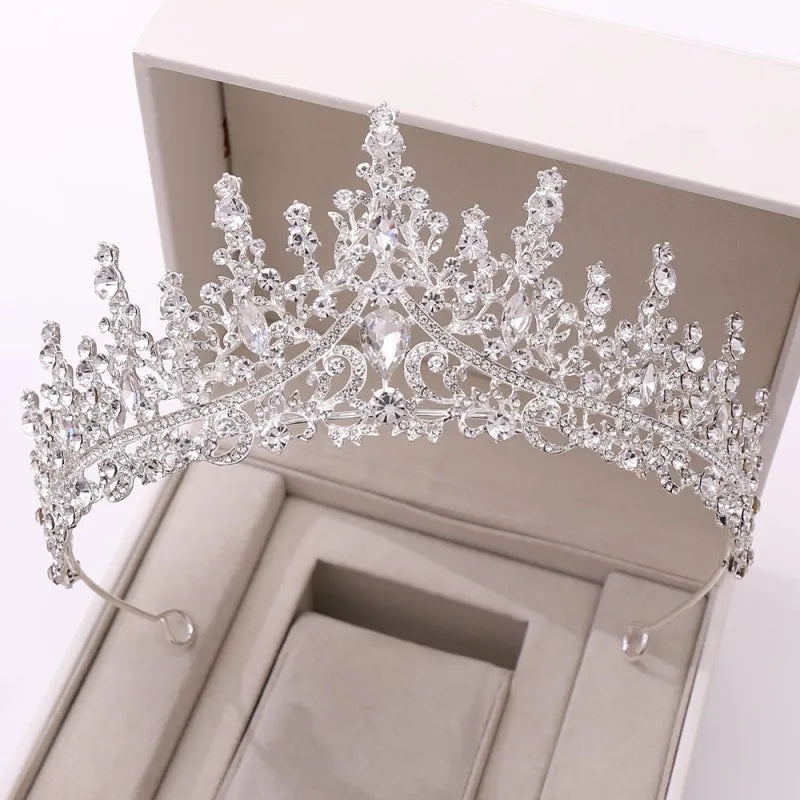 Conjunto Joias Barroco Noiva Luxo Cristal Tiara Coroa Colar Brincos - Kit Completo Casamento Dubai