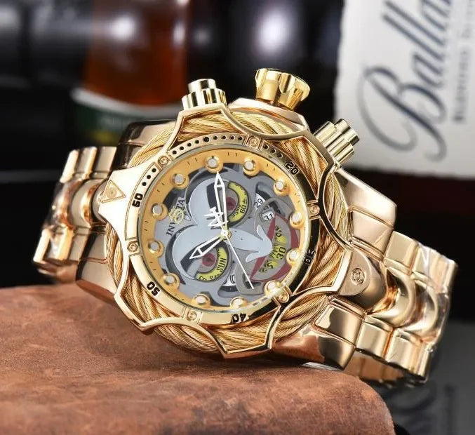 Relógio Masculino Joker Coringa Aço Inox à Prova D'água - Ponteiros Luminosos Calendário Automático