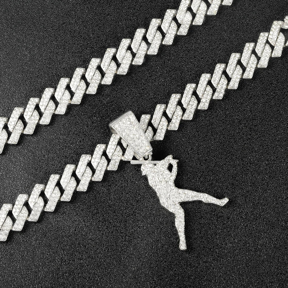 Conjunto Premium Hip Hop 4 Peças Beisebol Estrela Colar Pulseira Relógio com Caixa de Presente